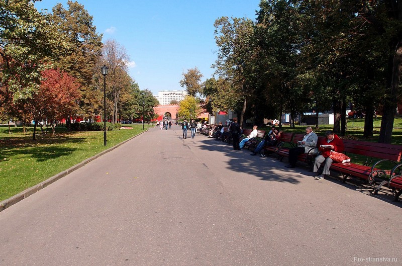 Аллея с лавочками